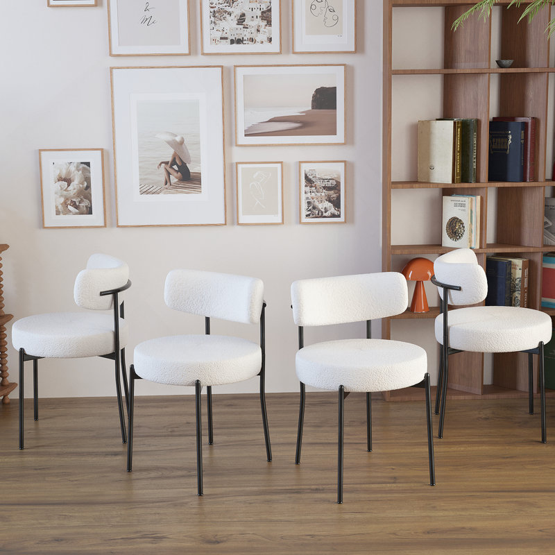 Ensemble de 4 chaises blanches, style Mid-Century, 4