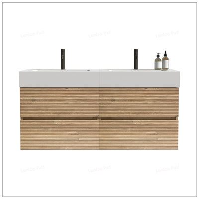 Meuble-lavabo 48 po avec lavabo double en quartz