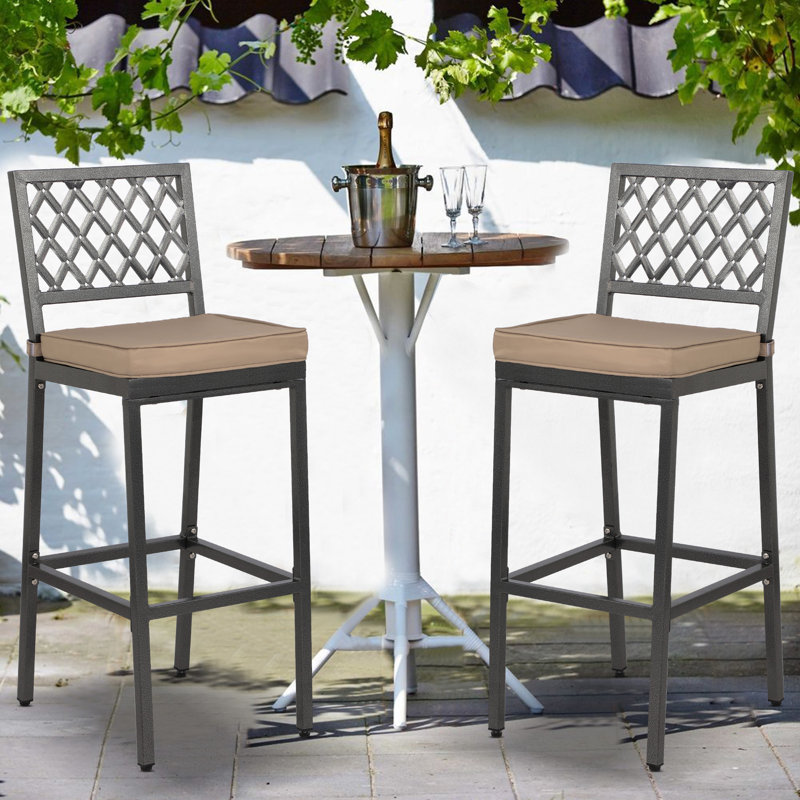 Tabouret de bar 40,1 po avec coussin Randin, Gris