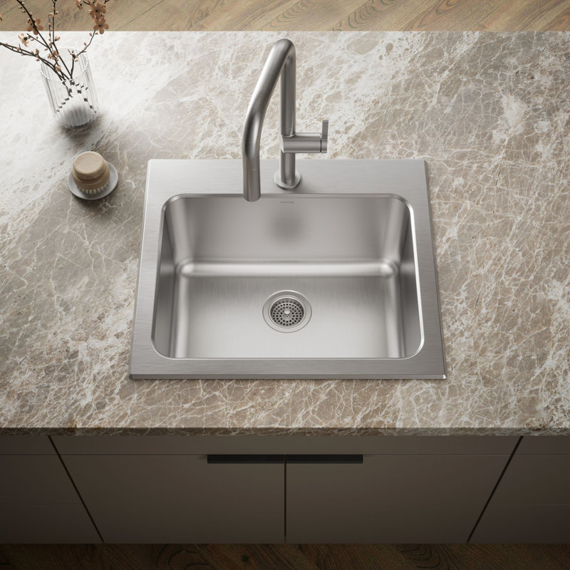 Ballad 25" x 22" Drop-In Service Sink, 1 hole