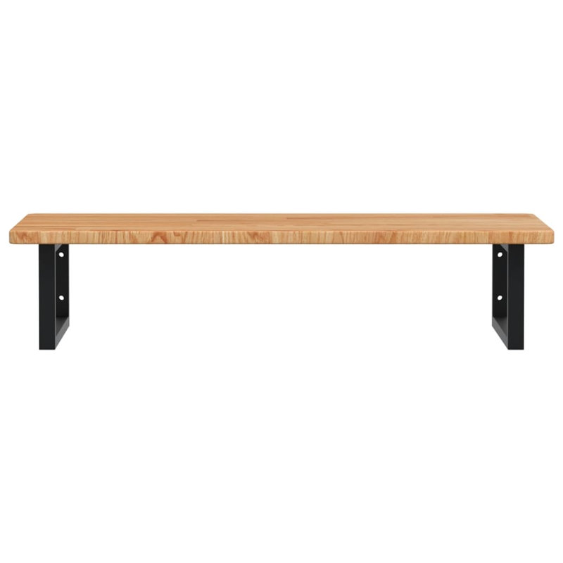 Aleazay 100cm Solid Wood Bathroom Vanity Top, Oak/Black