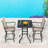 Square Glass Outdoor Bar Table