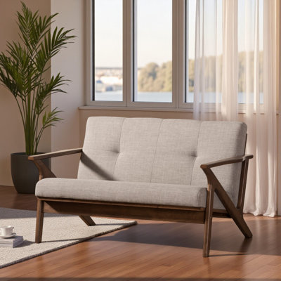 Dorcaster 2-Seater Tufted Loveseat in Gray Uphostery, 29.26" H X 49.75" W X 32.91" D