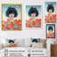 Jeune femme dans un champ de coquelicots rouges sur toile-439314751-439314730