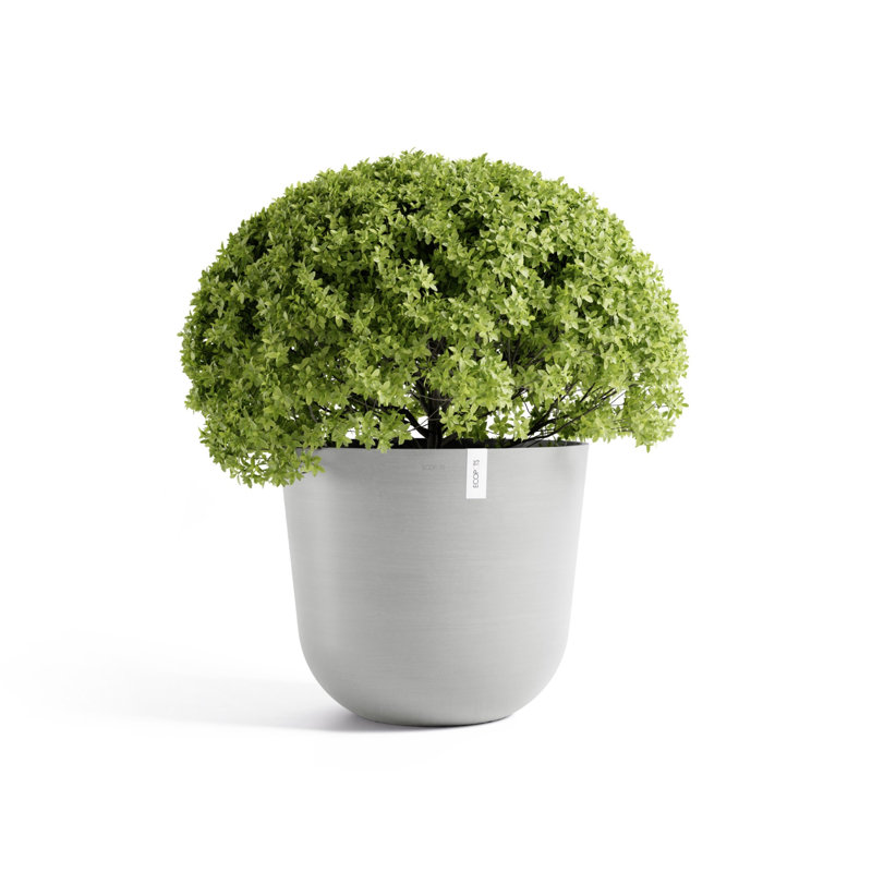 Pot Planter, 22.25" H x 25.5" W x 25.5" D, White Gray