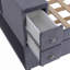 Lit simple tapissier avec rangement et lit gigogne simple, ports de chargement USB, velours français, gris