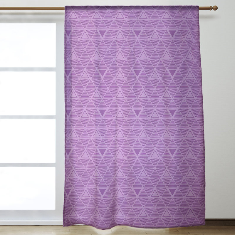 Jordao Room Darkening Curtain Single Panel, Violet/Silver