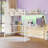 Full Size Loft Bed With Desk And Led Light, Metal Full Size Loft Bed With Power Outlet, Full Size Bed Frame With Upper Bunk, Safety Guard And Ladder, Space Saver,-507437386