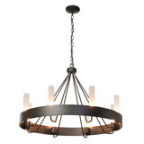 Banded 8 - Light Unique / Statement Wagon Wheel Chandelier