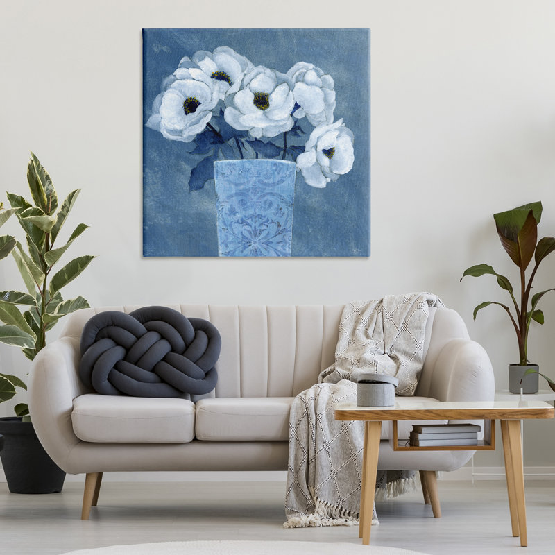Art mural sur toile "Vase orné" par Janet Tava, H 36 po x l 36 po