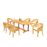 Lenong Outdoor 7 - Piece Teak Dining Set