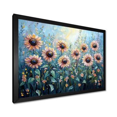 Dotha, printemps, symphonie de tournesols bleus I - tournesols, art mural