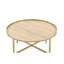 Table basse ronde moderne à finition dorée 1Pc
