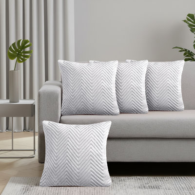 Embossed Velvet Cushion Cover (4 Piece Set)