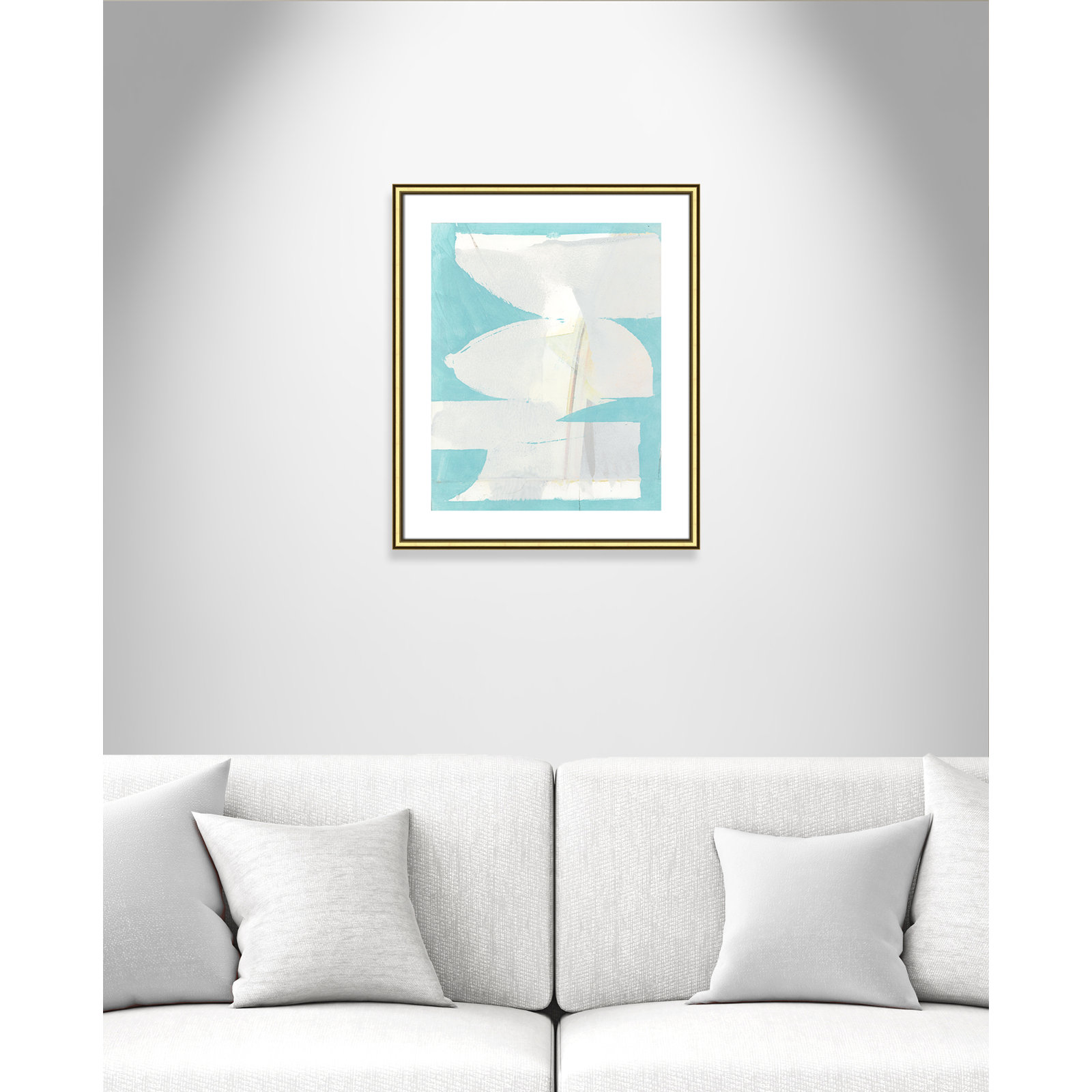 Nara "Carve I" Painting, 26.75" H x 22.75" W x 0.88" D, Gold Framed Paper