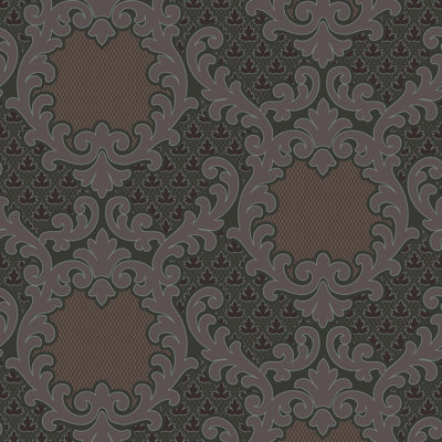 Shadow Leaf Damask - Red Night Wallpaper