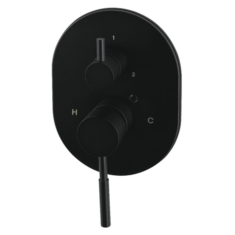 Kingston Brass Concord Pressure Balanced Shower Valve Trim Kit with 3-Way Diverter - Valve Included, Matte Black