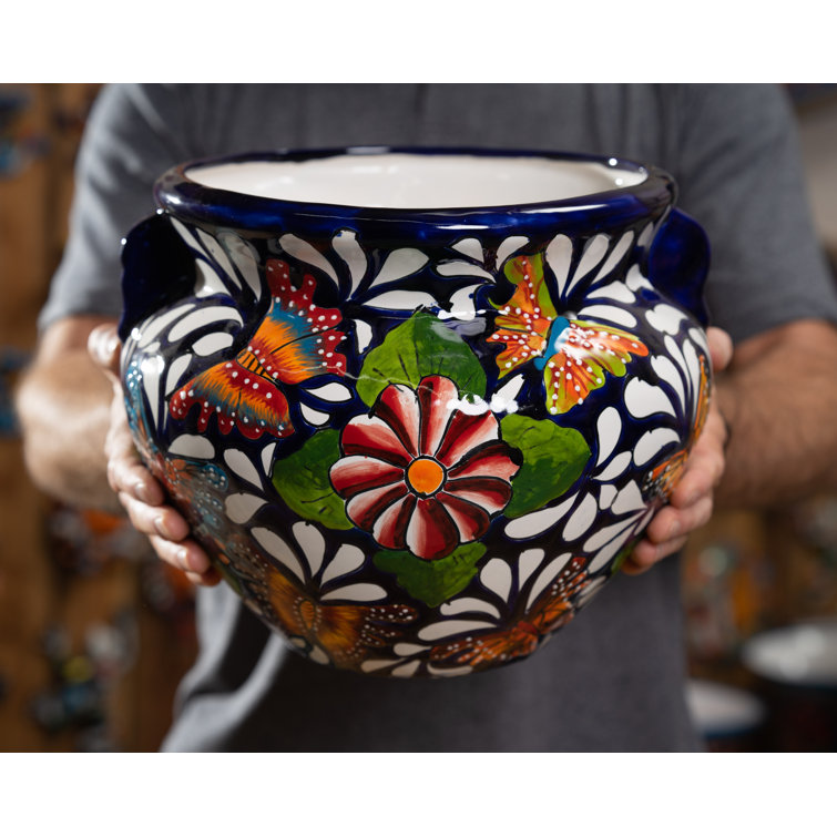 https://assets.wfcdn.com/im/99033771/resize-h755-w755%5Ecompr-r85/2521/252187542/Handmade+Mexican+Talavera+Pottery+Ceramic+Medium+Michoacana+Butterflies+Flower+Pot+Planter.jpg