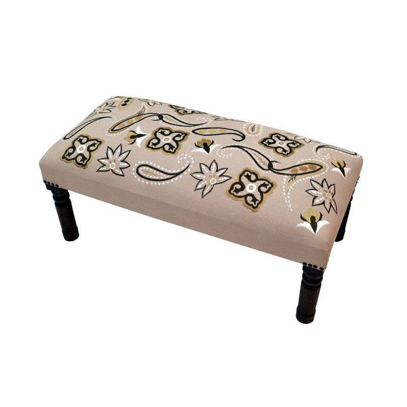 Banc rembourré en bois Juaita