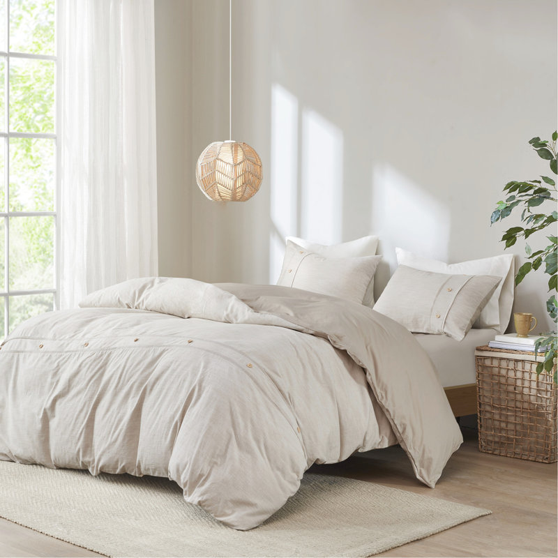 Housse de couette douce en coton biologique très grand / très grand naturel