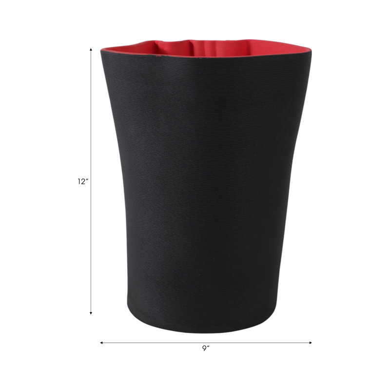 Contemporary Sculptural Porcelain Vases With Textured Ribbed Design Set Of 2, 12" H x 9" W x  9" D