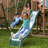 Wilderness Point Wooden Swing Set with Table, Bench and Art Panel