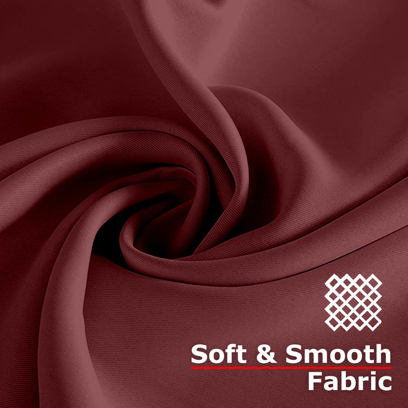 Maroon Blackout Polyester Grommet Curtain Panels for Nursery