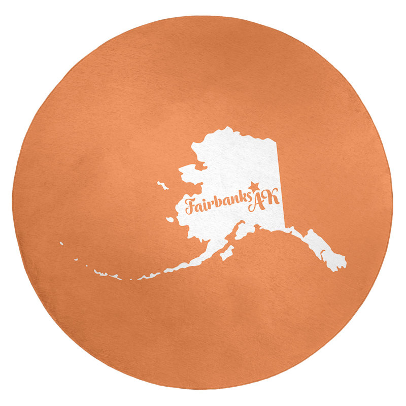 Tapis en poly-chenille fairbanks alaska, Rond 5 pi