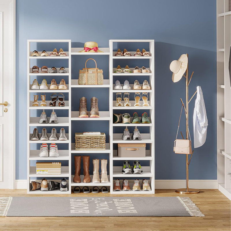 Armoire à chaussures 47,2 po à 14 niveaux avec 22 casiers ouverts et 46 paires de rangement pour chaussures