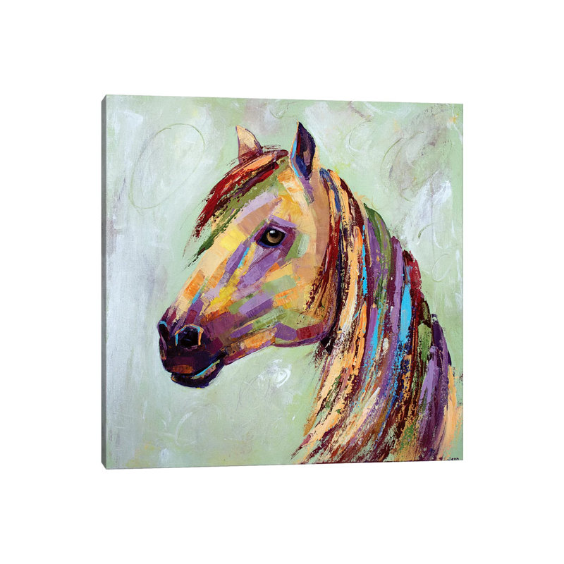 Horse- Celadon by Jennifer Seeley - Wrapped Canvas Gallery-Wrapped Canvas Giclée