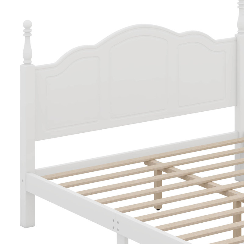 Ensemble de chambre à coucher 3 pièces - Grand lit plateforme en bois et 2 tables de chevet