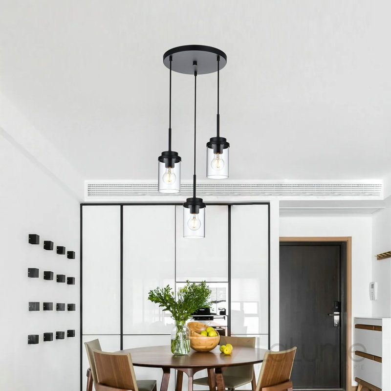 Ashwath 3 - Light Kitchen Island Pendant, Matte Black