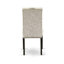 L'ensemble de table de salle à manger 6 pièces contient une table de salle à manger rectangulaire avec pieds en X et 4 chaises Parson en tissu de lin avec un banc, noir brossé-649994213-649994215