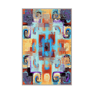 Antibacterial Hall Carpet (2.6 x 6.6 Ft) | 100% Polyester, 0.4 in Pile Height | Non-Slip PVC Dot Underside, Machine Washable | 3D Digital Printing, Durable & Stylish for Entryways, Living Rooms & More