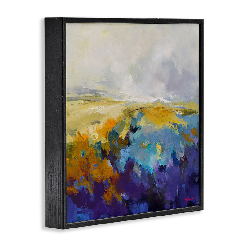 «Expressive Country Field», art de la giclée encadrée par Patrick Dennis, H 12 po x l 12 po, Giclée encadrée noir minuit