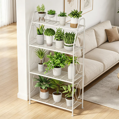 Support à plantes à 4 niveaux pour l'intérieur et l'extérieur