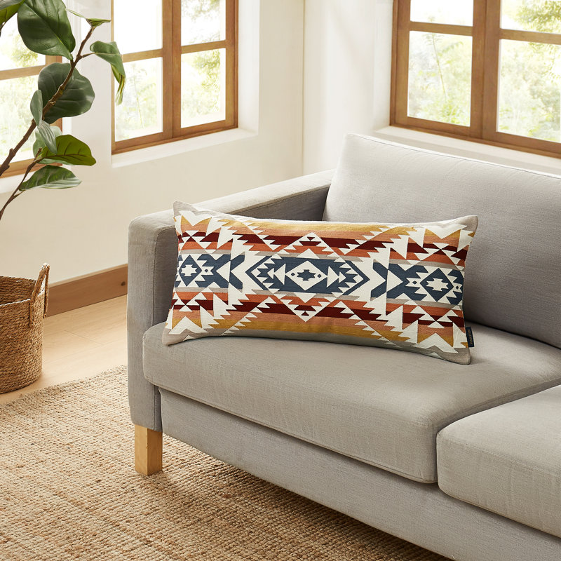 Bridge Creek  Embroidered Hug Pillow Tan 14x30"