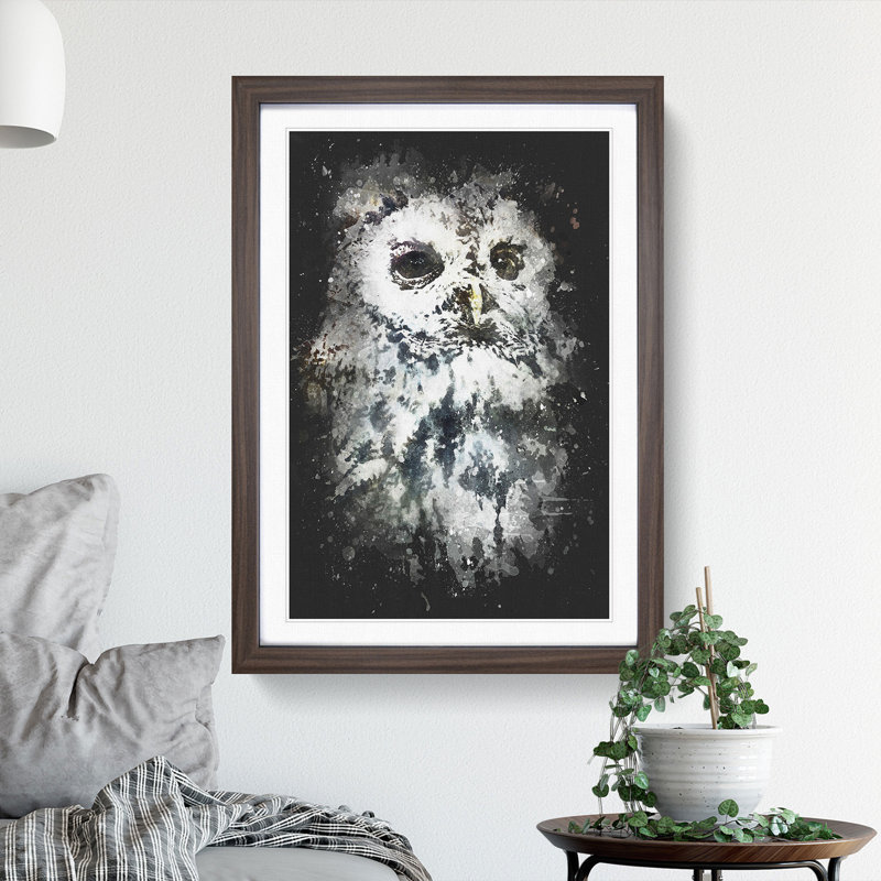 Tawny Owl - Framed Print, 33cm H x 24cm W x 2cm D, Walnut Framed