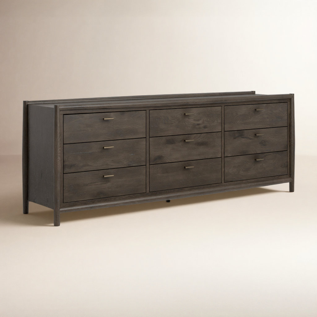 Cayenne 85 " Oak Double Dresser, Smoked Black