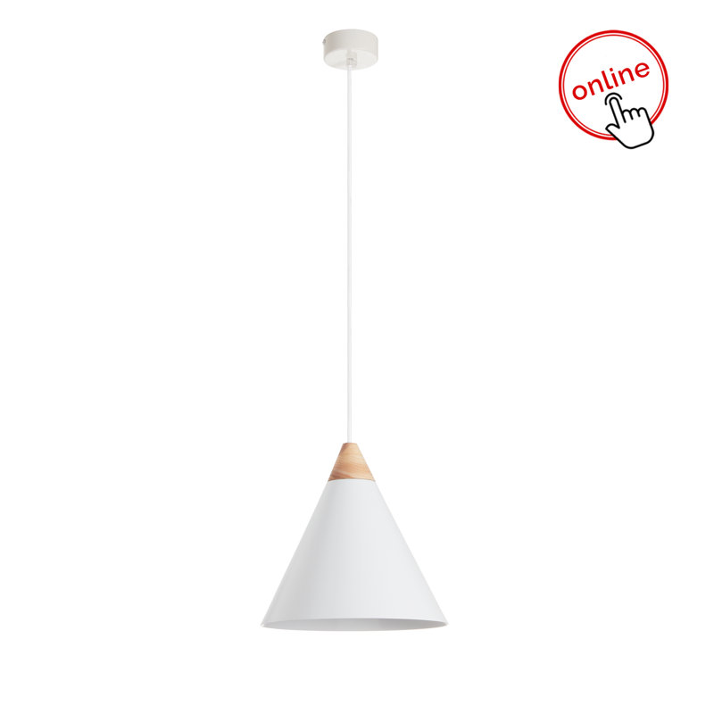 Aaruhi 1 - Light Cone Pendant, 59.06cm H x 7.87cm W x 7.87cm D, White