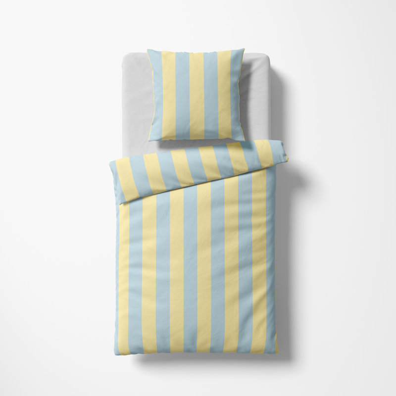 Sateen Striped Duvet Cover Set with Pillow Shams, 155 x 220 cm + 80 x 80 cm