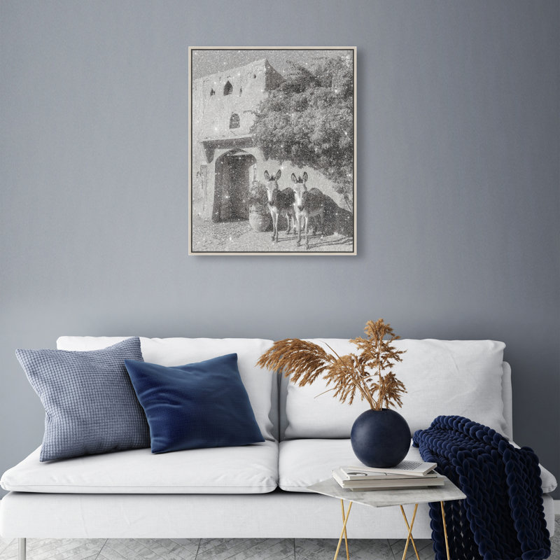 Morning Wait BW Print by Oliver Gal, 31"H x 25"W, Silver Floater Frame