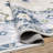 Kugler Floral Traditional White/Blue Printed Washable Flat Pile Area Rug-174093880