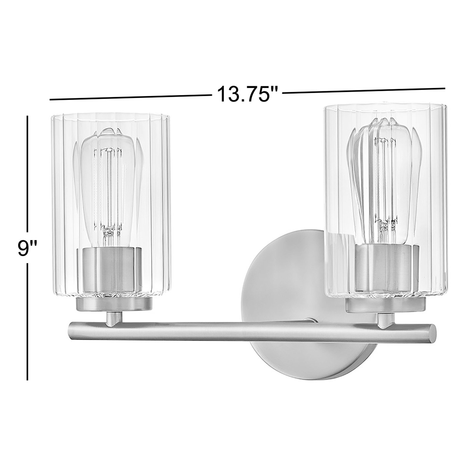 Leta 2-Light Bath Sconce, Brushed Nickel