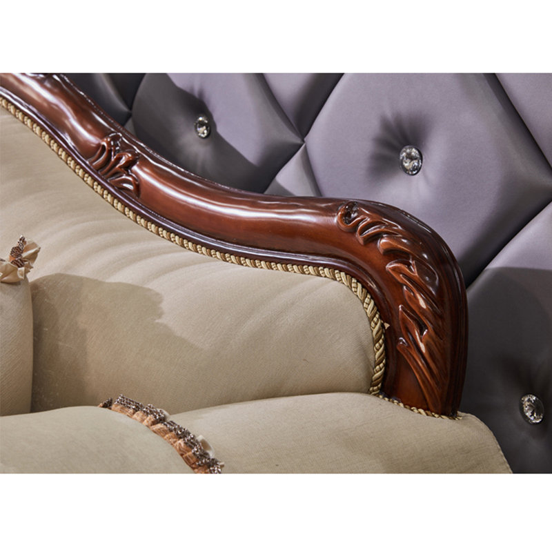 Fauteuil de 47,2 po de largeur en bois massif de style européen