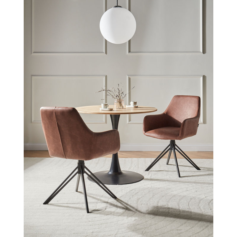49cm H Upholstered Full Back Armchair, Brown
