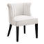 Chaise beige rembourrée en mousse avec finition et siège à dossier courbé avec pieds en tissu texturé-444064065