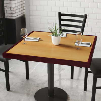 Plateau de table carré en résine à 2 tons Bantom 24 po avec rebord épais de 2 po