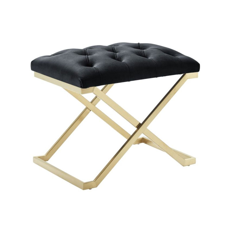 Banc en velours Romano, Black