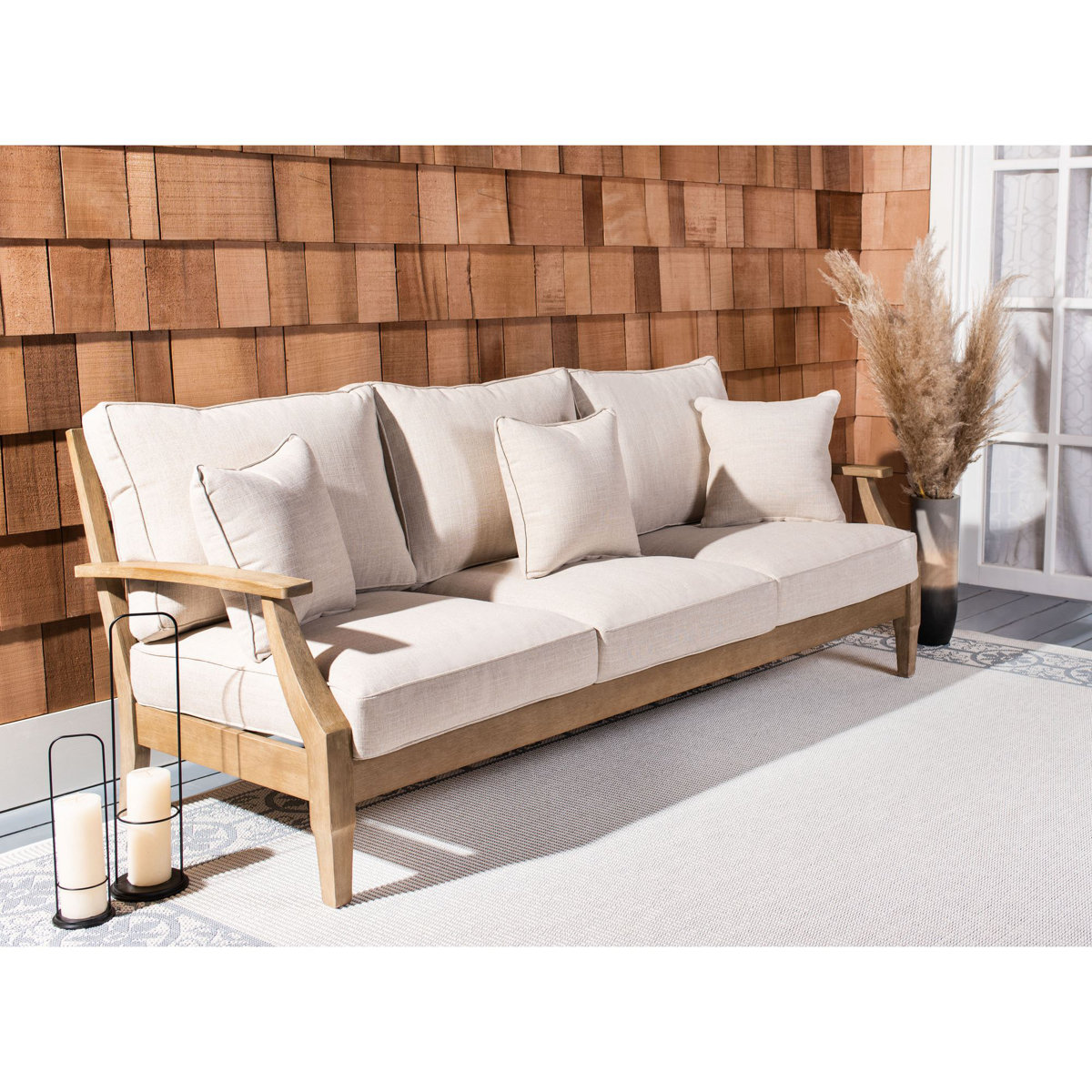 Samya 83’’ Wide Outdoor Patio Sofa with Cushions ,299.99 was ,139.99